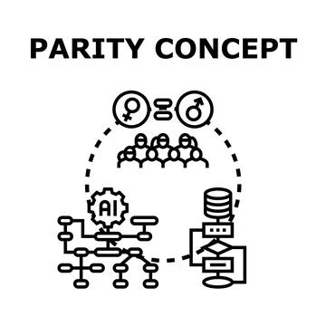 Parity concept visualizing gender equality. Group inclusion Stock Illustration