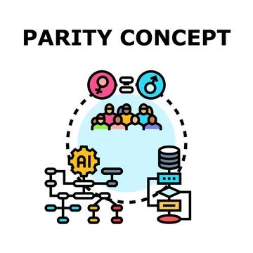 Parity concept visualizing gender equality. Group inclusion Stock Illustration