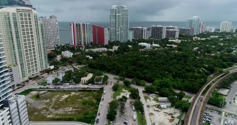 Park and empty lots in South Miami Stock Footage 149125167