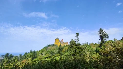 Park and National Palace of Pena in Sintra, Portugal Stock Footage 230177053