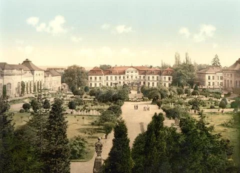 Park and Orangery in Gotha Thuringia Germany c 1900 Historic digitally restored Ilustración de archivo
