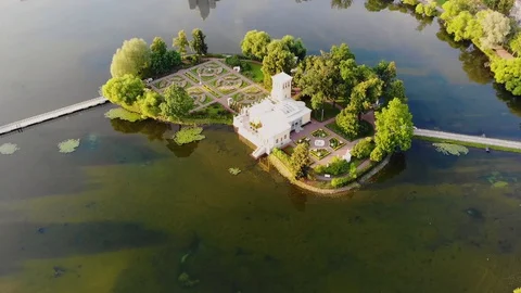 Park with architecture Stock Footage 128775693