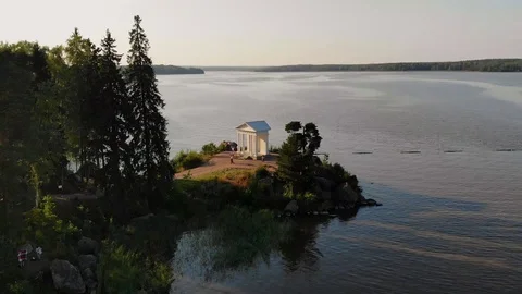 Park with architecture 스톡 동영상 128775772