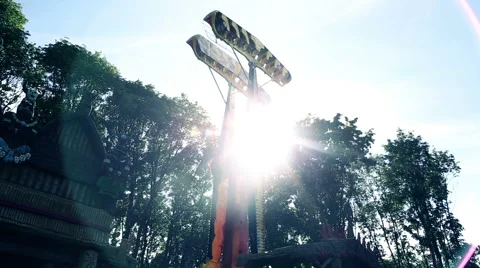The park attraction rotation Stock Footage 47070307