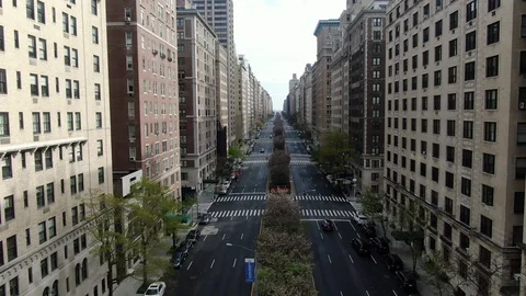 Park Avenue Empty during Coronavirus, NYC, April 2020 Stock Footage