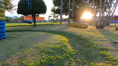 Park with a beautiful sunset Video stock 154180306