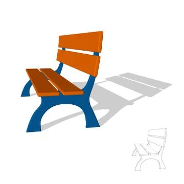 Park bench. 3d Vector illustration. Stock Illustration