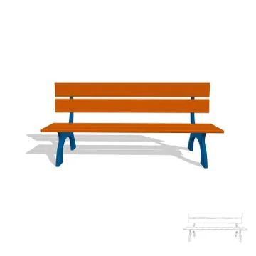 Park bench. 3d Vector illustration.Front view. Иллюстрация