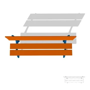 Park bench. 3d Vector illustration.Top view. 스톡 일러스트