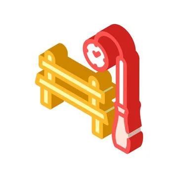 Park bench and clock for date isometric icon vector illustration Illustrazione stock