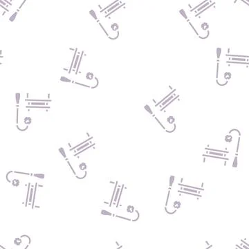 Park bench and clock for date glyph vector seamless pattern 스톡 일러스트