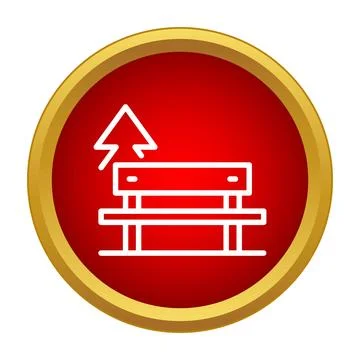 Park bench and tree line icon design 스톡 일러스트