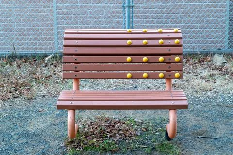 Park bench with back massage Stock Photos