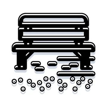 Park bench comfortable seating design illustration Stock-Illustration