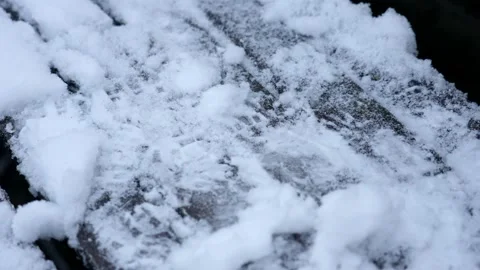 Park Bench Covered With Snow In Winter Stock Footage 220315432