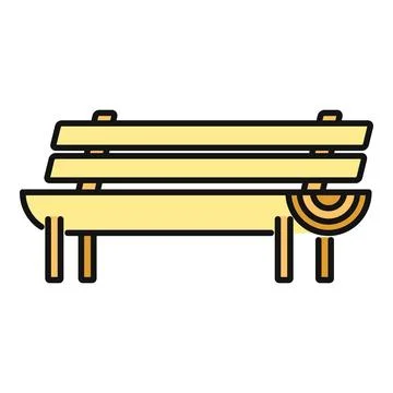 Park bench flat design icon illustration 库存插图