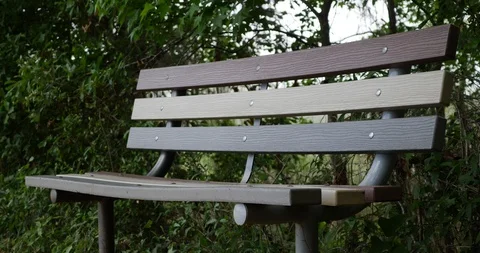 A park bench Stock Footage