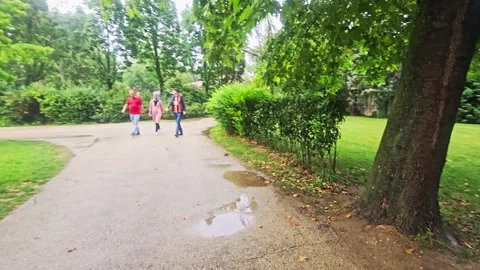 A park with a bench. Stock Footage 282632786