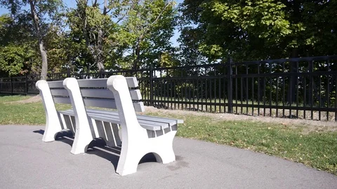 Park bench - Grey Stock Footage 70070038