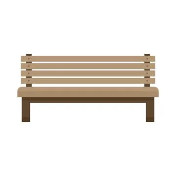 Park bench icon flat isolated vector Ilustração Stock