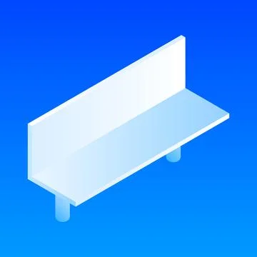 Park bench icon, isometric style Ilustração Stock