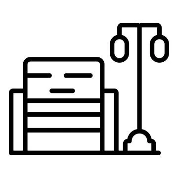 Park bench icon outline vector. Wood chair Stock Illustration