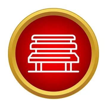 Park bench icon symbolizing public seating and relaxation Illustration