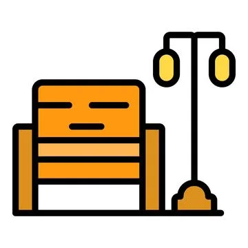 Park bench icon vector flat Stock Illustration