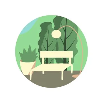 Park bench illustration Stock Illustration