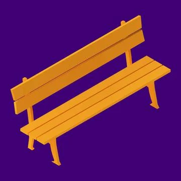 Park Bench Isolated Isometric vector Park Bench Isolated Background vector... Fotos de archivo