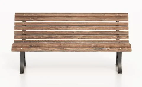 Park bench isolated on white background. 3D illustration Иллюстрация