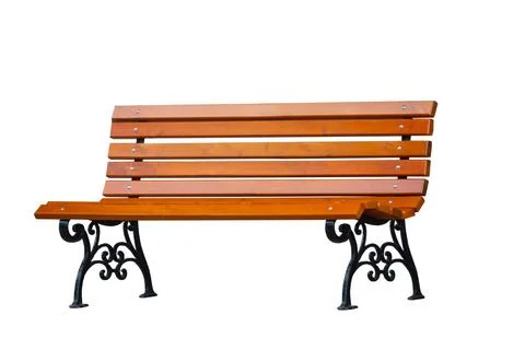 Park bench Isolated on white background Stock Photos