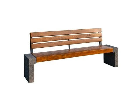Park bench Isolated on white background Stock Photos