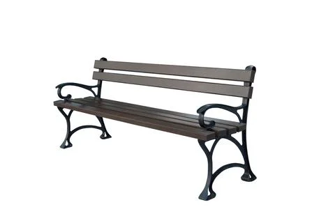 Park bench isolated on white background Stock Photos