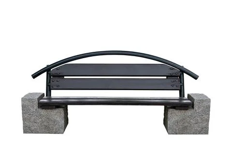 Park bench Isolated on white background Stock Photos