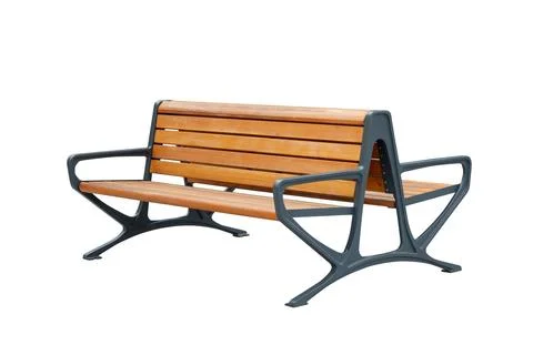 Park bench isolated on white background Stock Photos