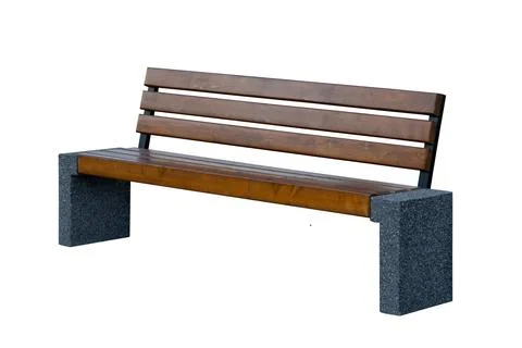 Park bench Isolated on white background Stock Photos