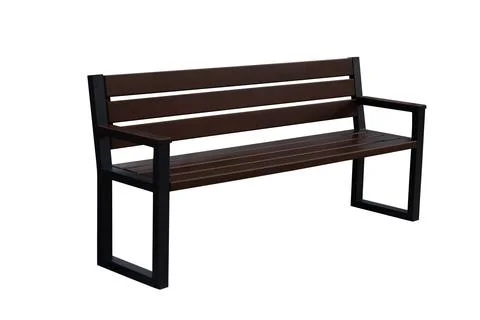 Park bench isolated on white background. outdoor furniture Stock Photos