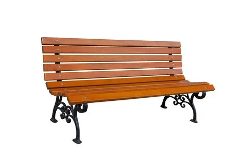 Park bench Isolated on white background Stock Photos