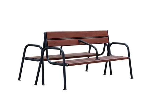 Park bench isolated on white background. outdoor furniture Stock Photos