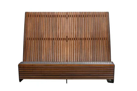 Park bench isolated on white background. outdoor furniture Stock Photos