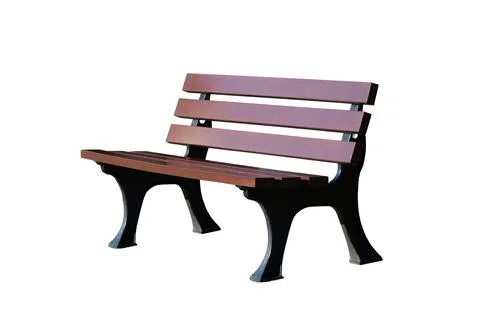 Park bench isolated on white background. outdoor furniture Stock Photos