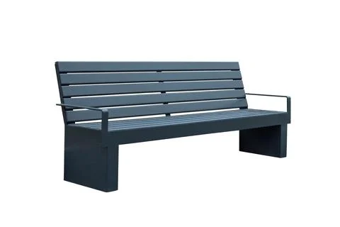 Park bench isolated on white background. outdoor furniture Stock Photos