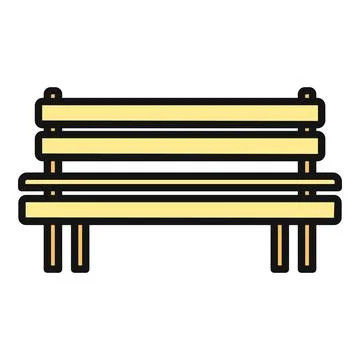Park bench line icon flat design illustration Illustration