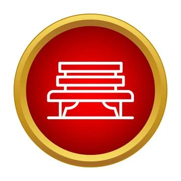 Park bench line icon representing seating and relaxation Ilustração Stock