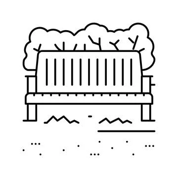 Park bench line icon vector illustration Illustrazione stock
