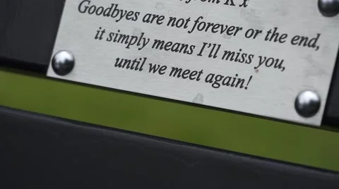 Park Bench Memory Message Video stock 64801706