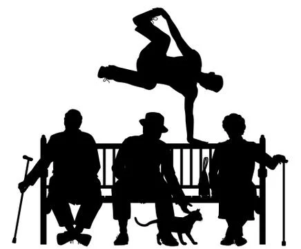 Park bench parkour Stock Illustration