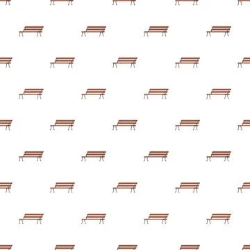Park bench repeating pattern on white background Illustration