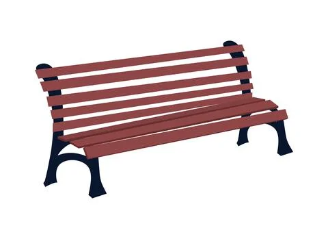 Park bench semi flat color vector object Ilustración de archivo